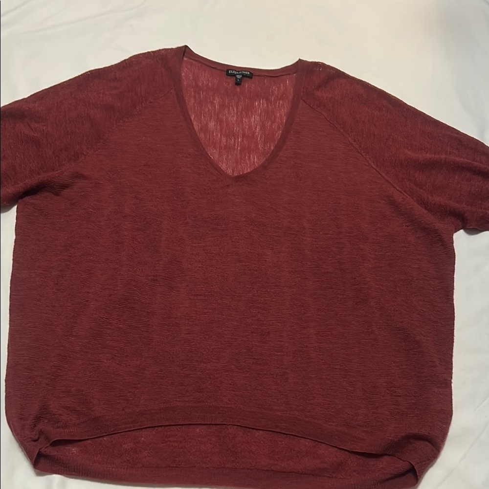 Eileen Fisher V-Neck Sweater Merino Wool Extra Soft Size L Like new